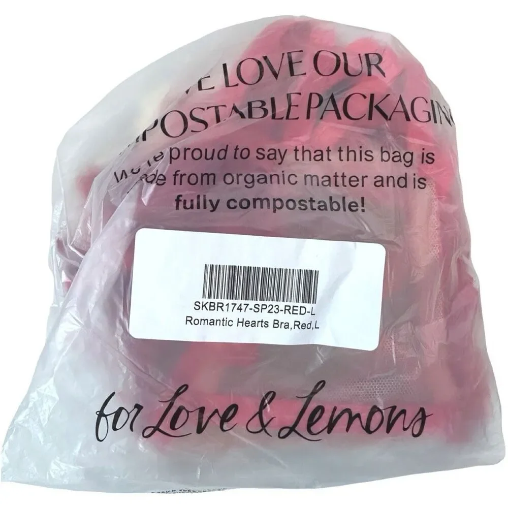 For Love & Lemons Romantic Roses Bra - Size Large (38A, 36B/C, 34DD, 38D)